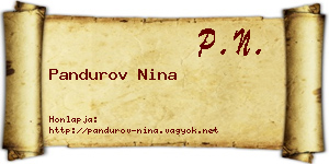 Pandurov Nina névjegykártya